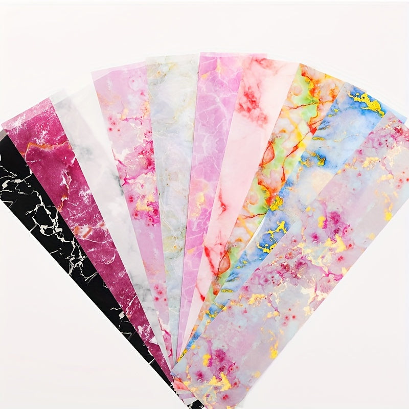 Marble Pattern Nail Foil Transfer Stickers - Nail Art Supplies