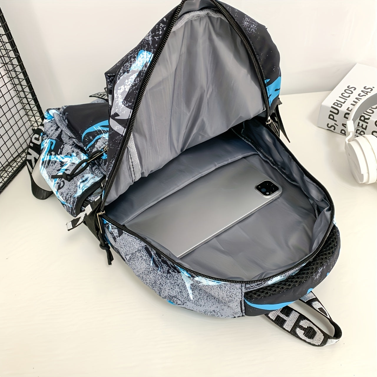 Large Capacity Functional Shoulder Backpack Multiple Pocket Student Bag