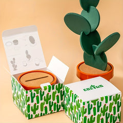 Cactus Coasters Set with Flowerpot Holder