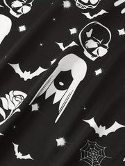 Girls Summer Dress Short Sleeve Mid length Dress Halloween Creative Printing