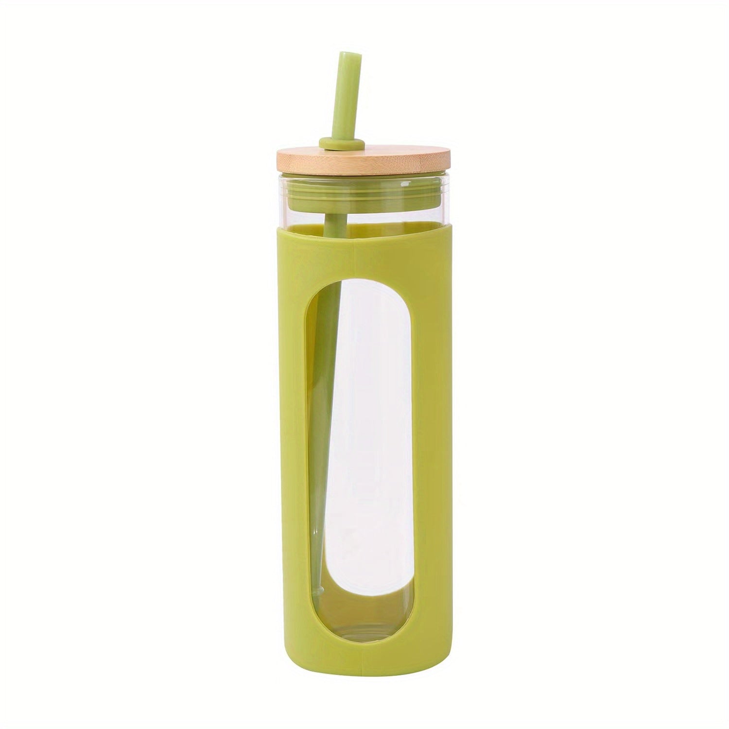 20oz Glass Water Tumbler with Straw and Sleeve Bamboo Lid Reusable Cup