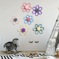 Boho Daisy Wall Hanging Macrame Decor for Nursery Bedroom