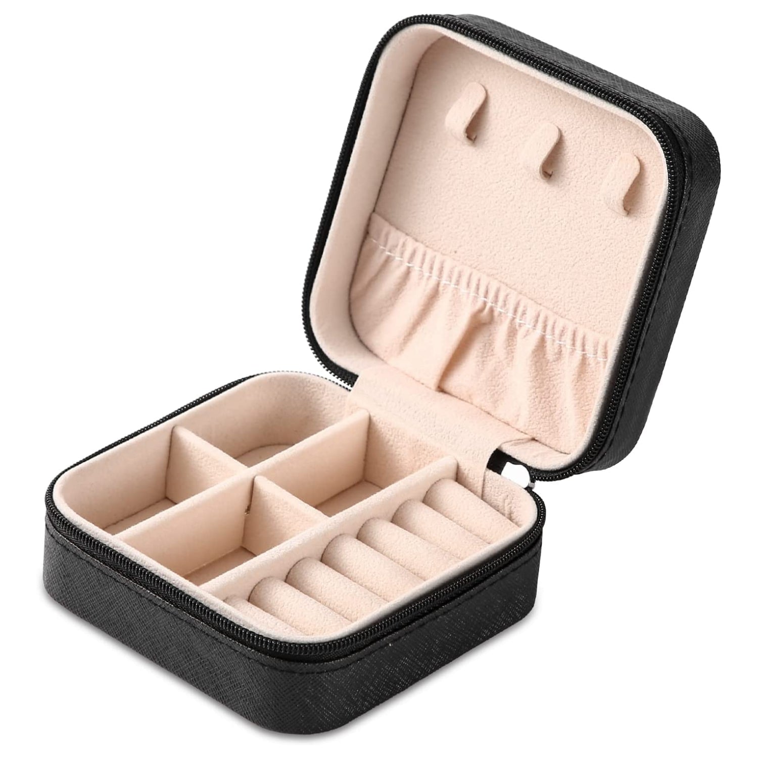 Portable Travel Mini Jewelry Box Leather Ring Organizer Case