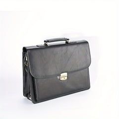 Men's Business Briefcase Laptop & Tablet Compartment Zip Closure