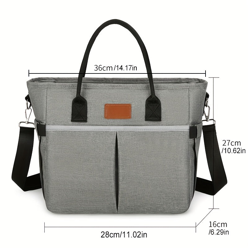 Large Capacity Insulated Lunch Tote with Mesh Pocket