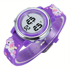 Cartoon Unicorn Waterproof Electronic Watch for Kids
