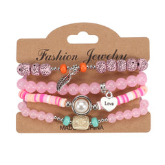 Colorful Beaded Bracelet Set Boho Style Hand Jewelry for Women