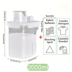 Laundry Detergent Storage Box with Lid Large Capacity Handheld Waterproof Labels