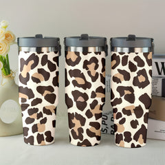 30oz Leopard Print Stainless Steel Travel Mug Insulated Hot/Cold