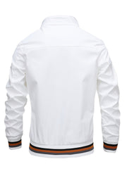 Men's Stand Collar Windbreaker Jacket for Spring Autumn