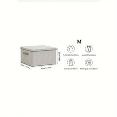 Foldable Storage Box with Lid Dust Proof Organizer for Clothes and Bedding