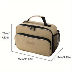Portable Insulated Lunch Bag Polyester Handbag Organizer Thermal Cooler