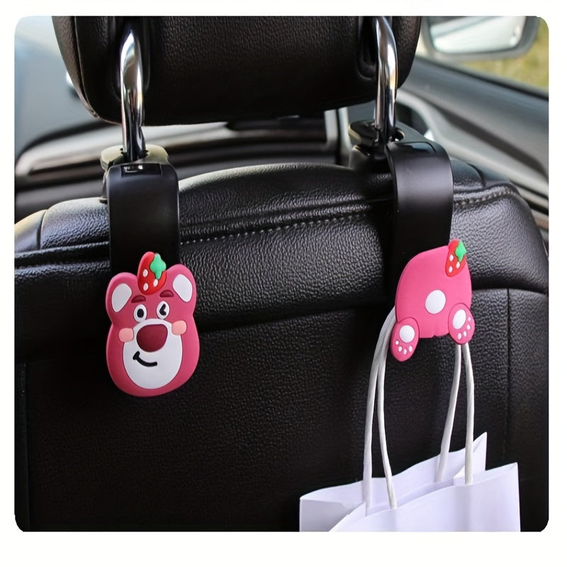 Cute Cartoon Bear Car Seat Hook, Silicone Material