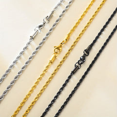 Stainless Steel Twist Chain Necklace for Men & Women