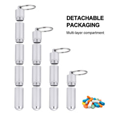 Aluminum Alloy Pill Box Keychain Holder Outdoor Travel Small Organizer