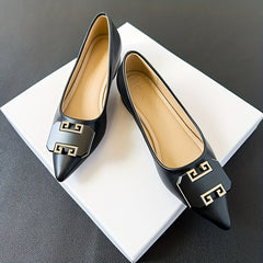 Women's Chunky Low Heels Pointed Toe Slip On Shoes