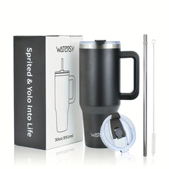 WATERSY 30oz 40oz Stainless Steel Travel Mug with Straw Lid & Handle