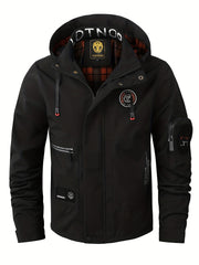 Waterproof Windbreaker Hooded Jacket Men's Casual Zip Up Jacket