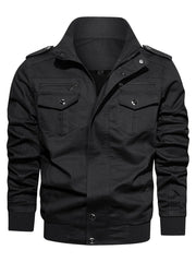 Men's Winter Thicken Military Jacket Casual Stand Collar Windbreaker Coat