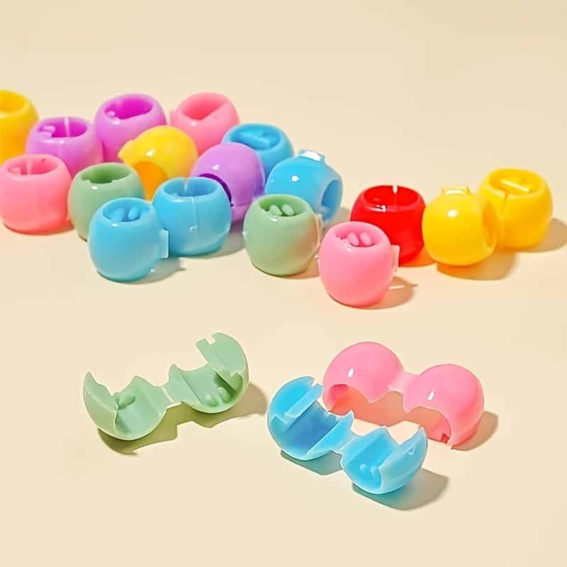 100pcs Girls Mini Colorful Hair Claw Clips Beads Clip Plastic Hair Accessories