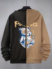 Men's Panda Cartoon Hooded Jacket Casual Zipper Hoodies for Spring Fall