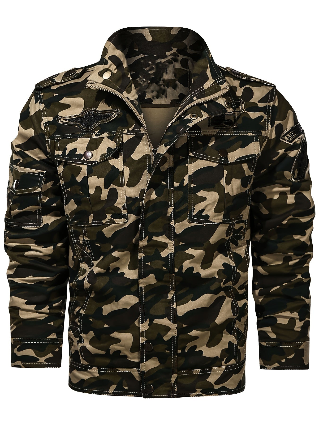 Men's Tactical Camo Work Jacket with Zipper