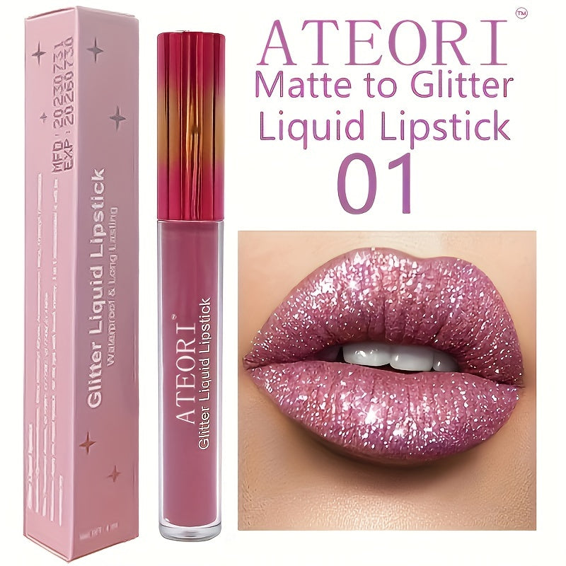 15-Piece Matte & Glitter Lip Set - Dark Red, Pink, Purple Sparkle Shades