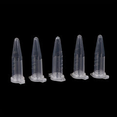 50pcs 0.5ml Clear Micro Plastic Test Tubes with Snap Caps