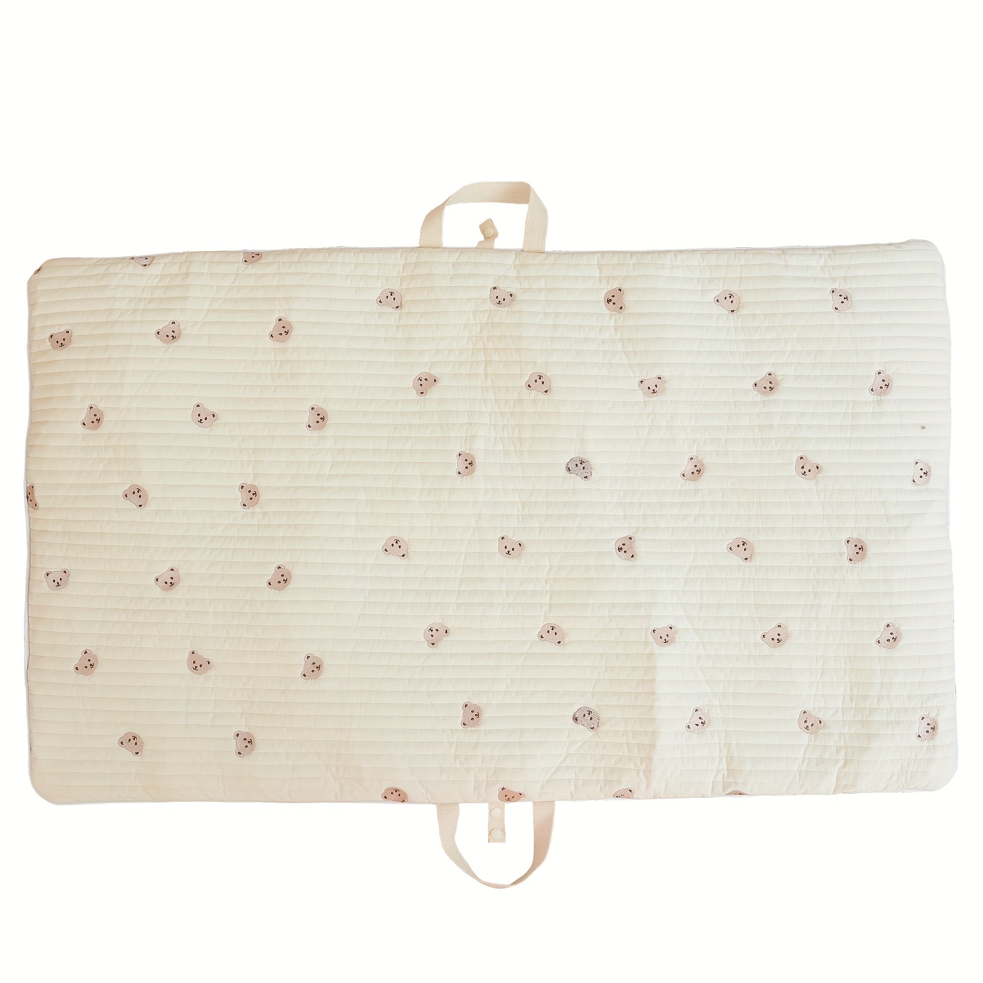 Kids' Embroidered Nap Mat Portable Foldable Soft Mattress for Travel Ivory