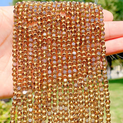 55pcs Golden Edge Faceted Crystal Glass Beads Set for Bracelet DIY
