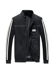 Casual Stand Collar Windbreaker Jackets Men's Zip Up Jackets