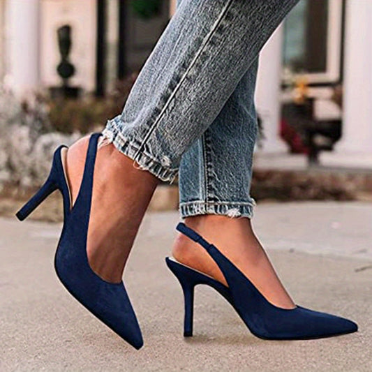 Women's Slingback High Heels Pointed Toe Stilettos Dress Sandals