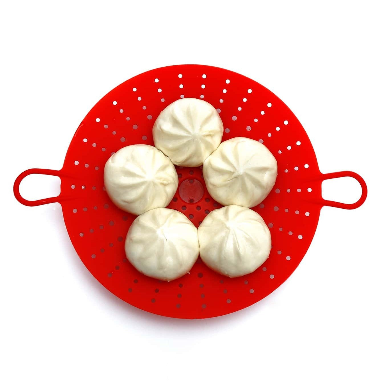 Red Silicone Vegetable And Food Steamer Basket Kitchen Item