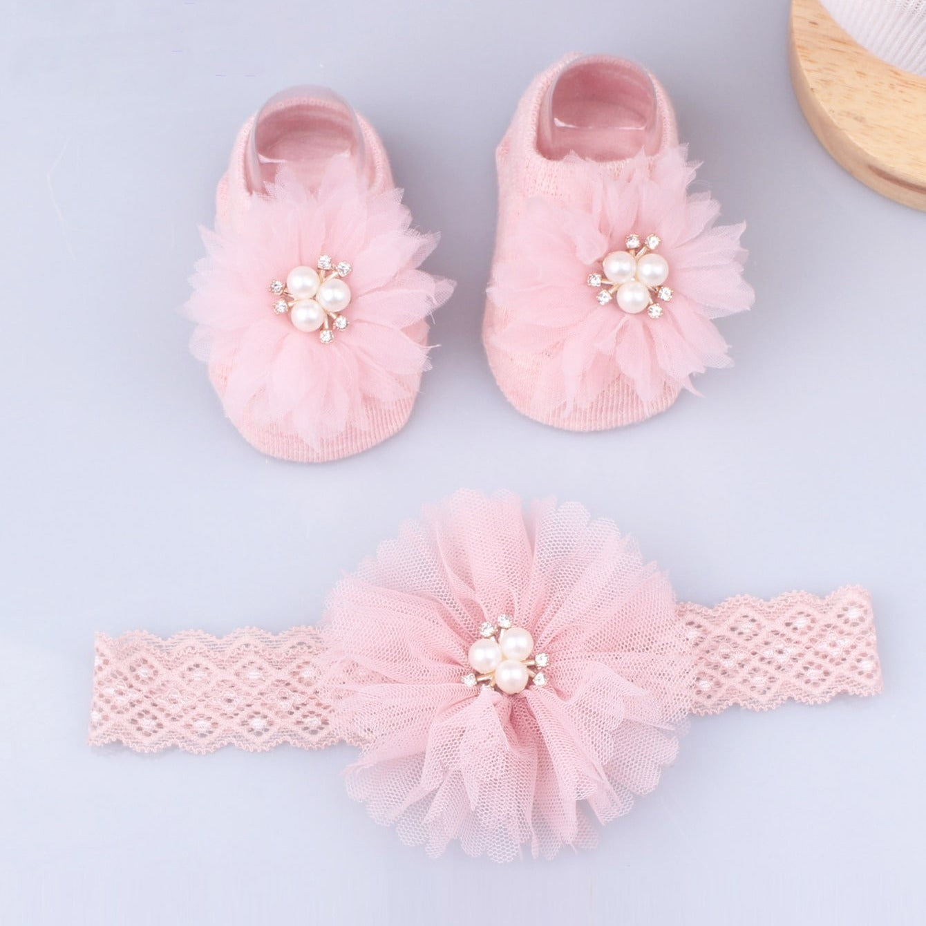 Cute Baby Headband & Socks Set - 2 Pack