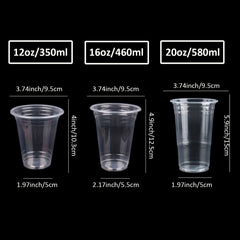 50pcs BPA-Free Clear Plastic Cups For Beverages, 16 oz Disposable