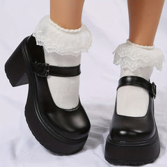 Women's Chunky Heeled Mary Jane Platform High Heels