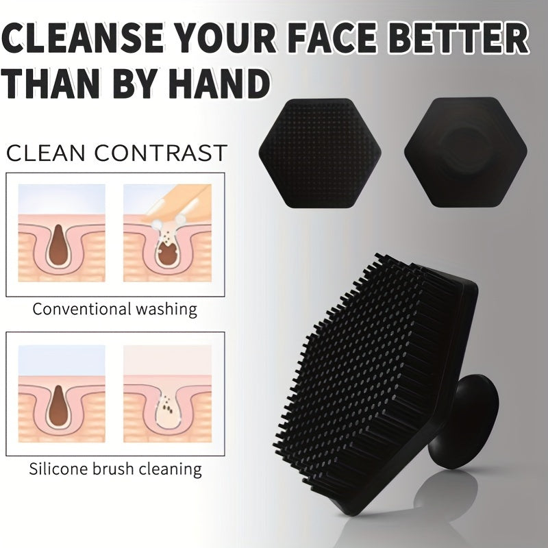 Men's Silicone Face Scrubber Exfoliator Pad & Massager for Deep Cleansing