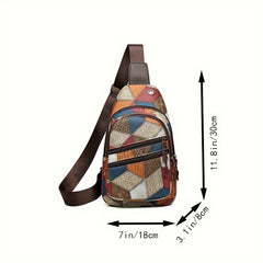 Men's Stylish PU Leather Crossbody Bag with Secure Zipper Closure