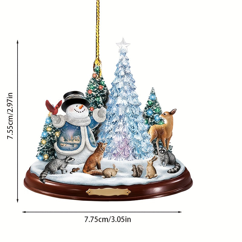 Christmas Forest Party Acrylic Car Mirror Decoration Pendant