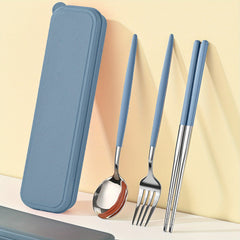 Portable Silverware Set With Storage Case Spoons Forks Chopsticks