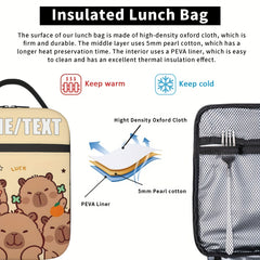Customizable Capybara Lunch Bag Leakproof Insulated Cooler Large Capacity