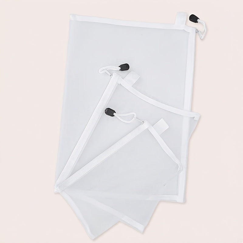 3pcs Transparent Storage Bags with Zipper for Toys & Puzzles