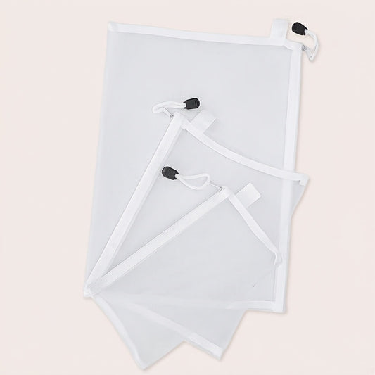 3pcs Transparent Storage Bags with Zipper for Toys & Puzzles