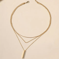 Geometric Pendant Necklace 18K Plated Jewelry
