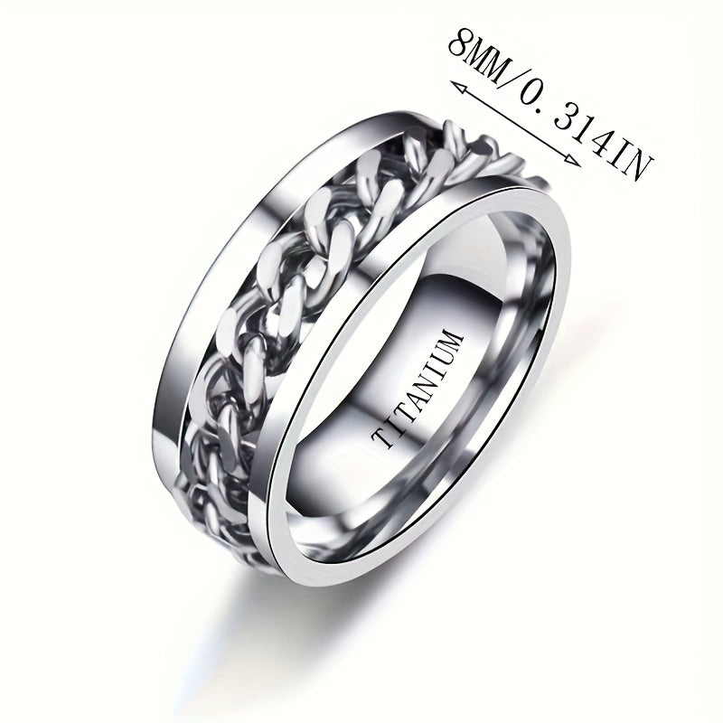 PANASH 8mm Titanium Steel Ring for Couples