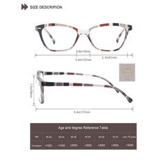 Cat Eye Reading Glasses Colorful Pattern Lightweight Flexible Spring Hinge