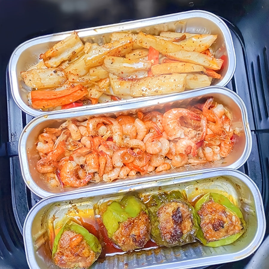 10pcs Aluminum Foil Mini Loaf Cake Pans Disposable Rectangle Baking Cups