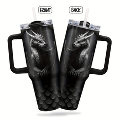 40oz Stainless Steel Dragon Tumbler Insulated Travel Mug with Lid and Handle