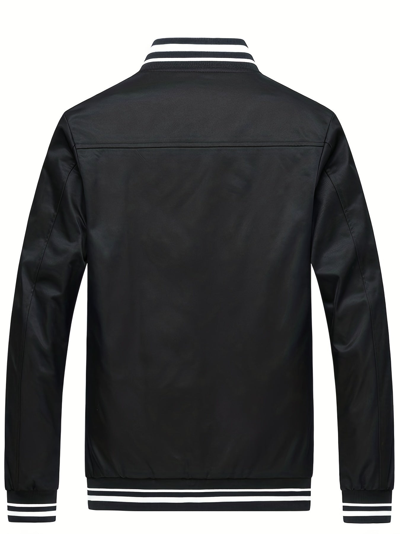 Men's Casual Baseball Collar Zip Up Jacket Coat For Spring Fall