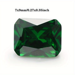Rectangle Cut Green Zirconia CZ Loose Gemstone